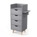 OmySalon 4-Layer Salon Storage Cabinet Beauty Barber Styling Station with 2 Hair Dryer Holders Grey 