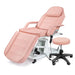 OmySalon 72in Electric Height Adjustable Facial Massage Bed with Hydraulic Stool  Pink Front Right View