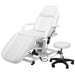 OmySalon 72in Electric Height Adjustable Facial Massage Bed with Hydraulic Stool  White Front Right View