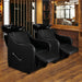 OmySalon Barber Backwash Chair ABS Plastic Shampoo Bowl Sink Unit Station Spa Salon Equipment Black In Use