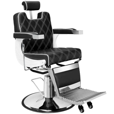 OmySalon Barber Chair Heavy Duty Hydraulic Recline Salon Chair Front Left View