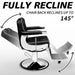 OmySalon Barber Chair Heavy Duty Hydraulic Recline Salon Chair Fully Recline