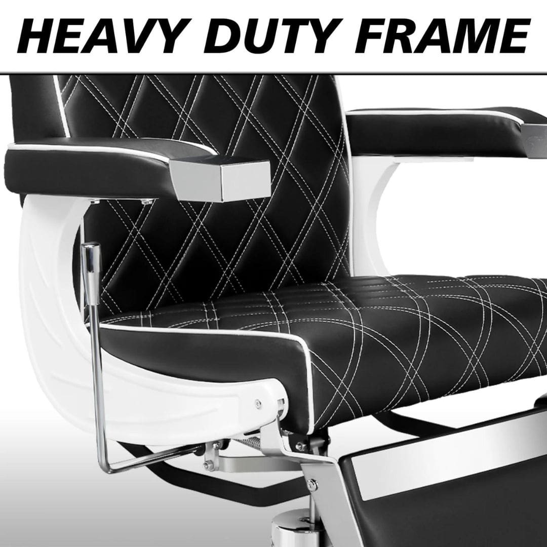 OmySalon Barber Chair Heavy Duty Hydraulic Recline Salon Chair Heavy Duty Frame