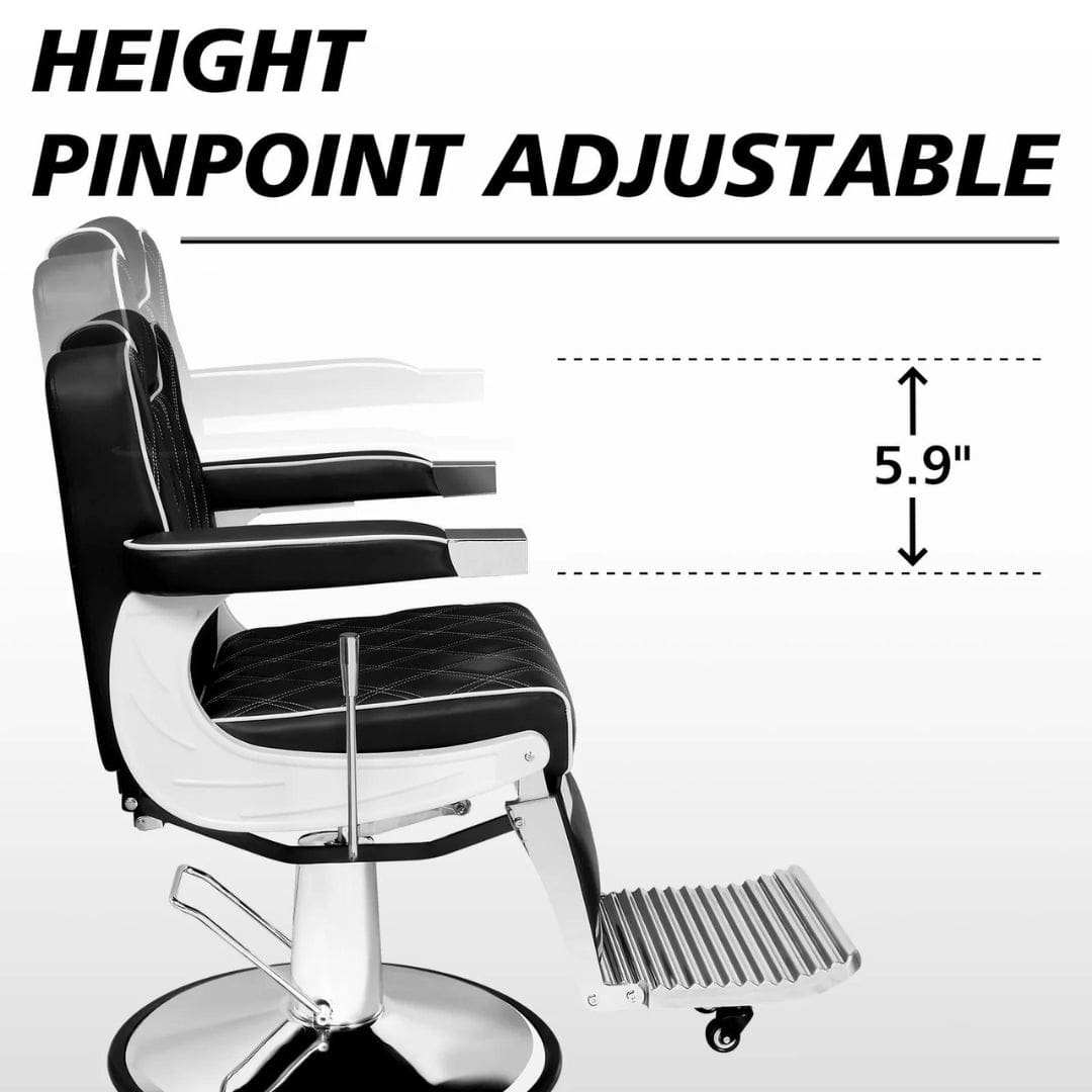 OmySalon Barber Chair Heavy Duty Hydraulic Recline Salon Chair Height Pinpoint Adjustable