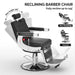 OmySalon Barber Chair Heavy Duty Hydraulic Recline Salon Chair Reclining Barber Chair