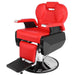 OmySalon Barber Chair Reclining Styling Chair Heavy Duty Salon Chair with 360 Degree Swivel Hydraulic Red Front Right View