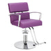 OmySalon Beauty Chair Salon Hydraulic Styling Chair with 360 Degree Swivel Front Left View Purple