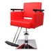 OmySalon Hydraulic Barber Chair 360 Degrees Rolling Swivel Hair Styling Chair All Purpose Beauty Spa Equipment Front Right View Red