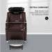 OmySalon Salon Shampoo Bowl and Chair Backwash Unit with Deep Ceramic Sink Freestanding Ottoman Brown Extra Comfort